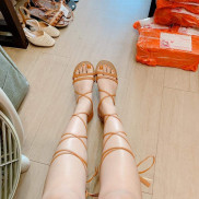 [Mã FASHIONGREEN94 giảm 10% tối đa 30k đơn từ 99k] Giày Sandal Cột Dây Tua Rua